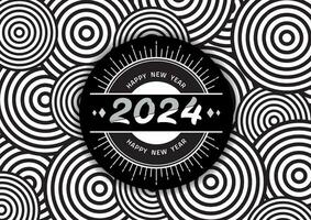 modern Linie Kunst 2024 Logo Design im Vektor Illustration. glücklich Neu Jahr 2024 Typografie Design mit elegant Stil auf Weiß Hintergrund. minimal Konzept von 2024 Jahr Design mit Dreieck linear Linien.