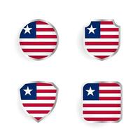 Liberia Länderabzeichen und Etikettenkollektion vektor