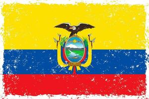 Ecuador Flagge Grunge betrübt Stil vektor