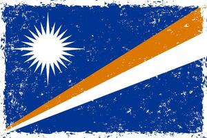 Marshall Inseln Flagge Grunge betrübt Stil vektor