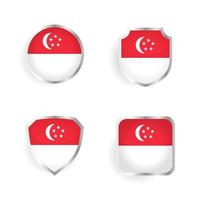 Singapur Länderabzeichen- und Etikettenkollektion vektor