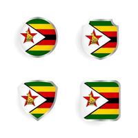 Simbabwe Länderabzeichen und Etikettenkollektion vektor