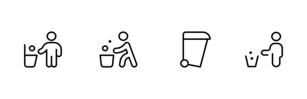 Abfall, Müll, Behälter Symbol, Müll können Symbol und recyceln Symbole Satz, Müll Behälter, Vektor Illustration