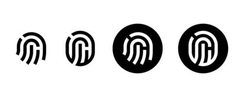 Fingerabdruck Symbol. biometrisch Identifizierung Vektor. einfach Vektor Illustration auf schwarz und Weiß Hintergrund