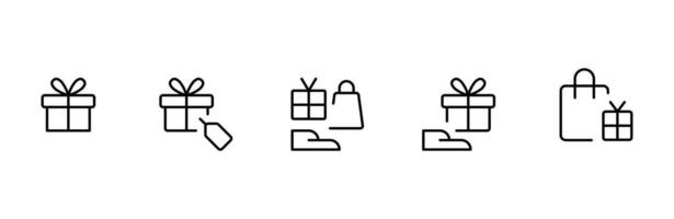 Geschenk Box Symbol im Linie Stil isoliert auf Weiß. Vektor Illustration. eben Vektor Symbol zum Apps, ui und Webseiten.