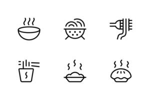 Ramen Nudel Chinesisch Symbol Satz. Vektor Grafik Illustration. geeignet zum Webseite Design, Logo, Anwendung, Vorlage, und ui.