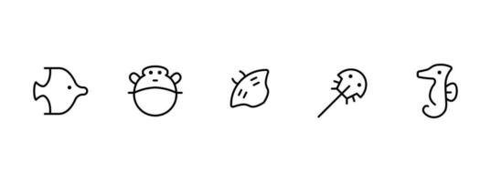 Meer Fisch Symbol eben Vektor und Illustration, Grafik, editierbar Schlaganfall. geeignet zum Webseite Design, Logo, Anwendung, Vorlage, und ui ux.