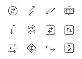 Daten überweisen, synchronisieren, ftp, Migration Daten. der Verkehr Brücke oder Austausch Konzept. linear Logo Grafik Kunst Design isoliert. können verwenden zum ui und Handy, Mobiltelefon Anwendung, Netz Seite? ˅ Schnittstelle. vektor