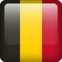 Belgien Flagge Taste. Platz Emblem von Belgien. Vektor Belgier Flagge, Symbol. Farben und Anteil korrekt.