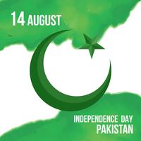 Lycklig självständighetsdag 14 augusti Pakistan hälsningskort vektor