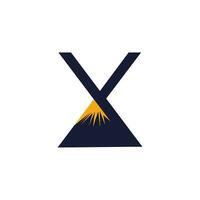 brev x design element ikon med kreativ berg begrepp vektor