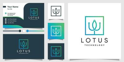 Lotus Technologie Design Element Symbol Vektor mit Geschäft Karte Konzept