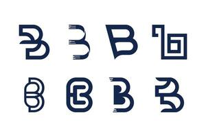 uppsättning av brev b design element ikon vektor med kreativ modern begrepp
