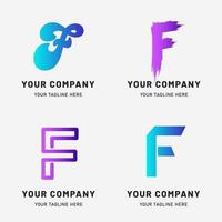 kreative Farbverlauf f Logo-Kollektion vektor