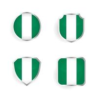 Nigeria Länderabzeichen und Etikettenkollektion vektor