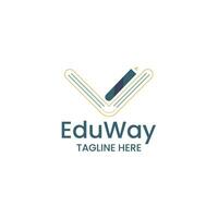 eduway Buch und Bleistift lehrreich Logo vektor