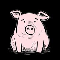 Rosa Schwein Clip Art Illustration Design auf ein Weiß Hintergrund vektor