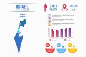 färgglada israeliska karta infographic mall vektor