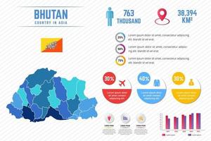 färgglada bhutan karta infographic mall vektor