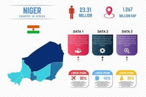 bunte niger karte infografik vorlage vektor