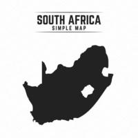 einfache schwarze karte von südafrika isoliert auf weißem hintergrund vektor