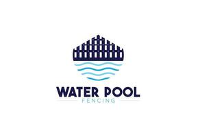 Wasser Schwimmbad Zaun Geschäft Logo vektor