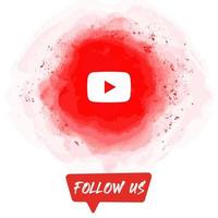 akvarell följ oss youtube banner vektor