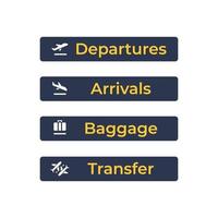Flughafenzeichen, Terminalzeichenvektor. vektor