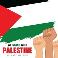 Vektor steigend Faust Hand Palästina Flagge Hintergrund Palästina Krise