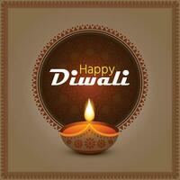 glücklich Diwali mit Diwali Lampe, Diwali Feier Post, Vektor Illustration Design.