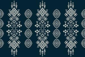 ethnisch geometrisch Stoff Muster Kreuz Stich.ikat Stickerei ethnisch orientalisch Pixel Muster Blau Hintergrund. abstrakt, vektor, illustration. Textur, Kleidung, Rahmen, Dekoration, Motive, Seide Hintergrund. vektor