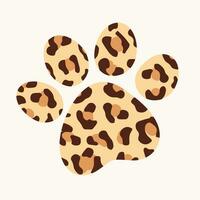 Leopard Pfote. Clip Art zum Karten, Einladungen, Stoffe, Drucke, Aufkleber. Vektor Illustration.
