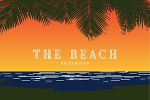 Hintergrund Illustration von Sommer- tropisch Strand mit Palme Kokosnuss Blätter Dekoration und Raum zum Text vektor