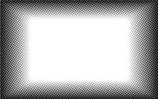 horisontell fyrkant ram lutning halvton prickad bakgrund. prickar textur baner mall. textur täcka över grunge ångest linjär. svart och vit duotone urblekt effekt layout. vektor illustration