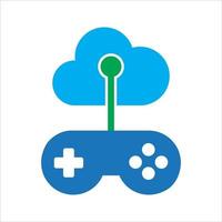 Cloud-Gaming-Netzwerk-Vektor-Icon-Konzept vektor