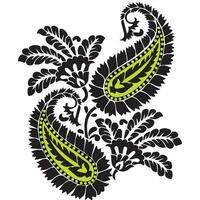 ein beschwingt Blumen- Paisley Muster auf ein sauber Weiß Hintergrund vektor