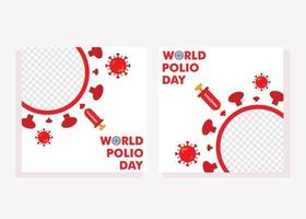 Vorlage für Social-Media-Beiträge zum Welt-Polio-Tag. vektor