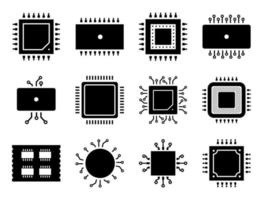 Chip-Icon-Set - Vektor-Illustration. vektor