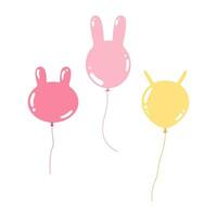 Luftballons Helium mit Hase Ohren Ostern eben Stil isoliert Vektor Illustration Design