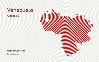kreativ Karta av venezuela. politisk Karta. caracas. huvudstad. värld länder vektor Kartor serier. spiral latin Amerika fingeravtryck serier