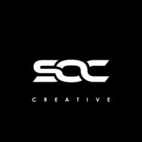 soc brev första logotyp design mall vektor illustration