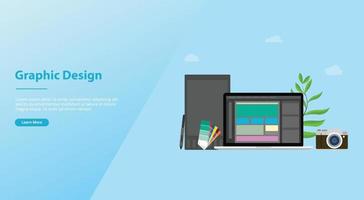 grafisk design och designer koncept med team människor vektor