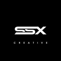 ssx brev första logotyp design mall vektor illustration