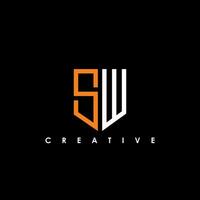 sw Brief Initiale Logo Design Vorlage Vektor Illustration