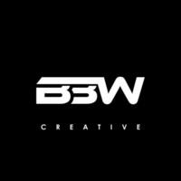 bbw brev första logotyp design mall vektor illustration