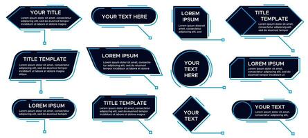 länktexter titlar baner. trogen länktexter mall, digital linje text ram lådor och ropa ut märka vektor uppsättning