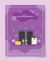 medizinisches Bigdata-Konzept des Gesundheitswesens für die Vorlage von Bannern, Flyern, vektor