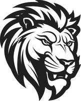 Regal brüllen das schwarz Vektor Löwe Logo Emblem stolz Majestät schwarz Löwe Symbol im Vektor Design
