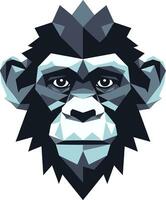 schimpans silhuett i svart en symbol av natur elegant primat ikon svart schimpans emblem vektor