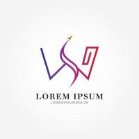 Pfeil Logo vermischt mit Initiale Brief w vektor